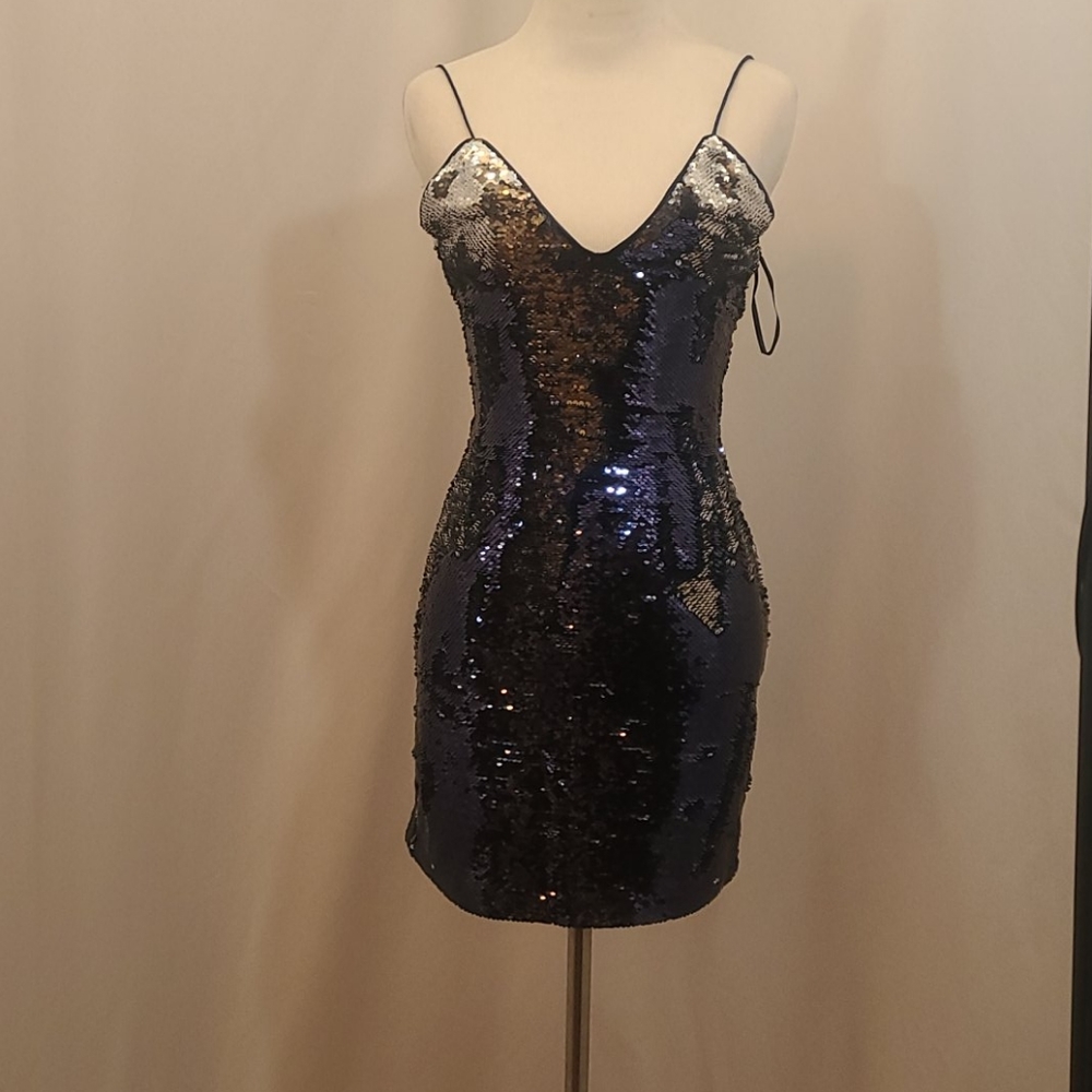 Color changing sequin mini dress